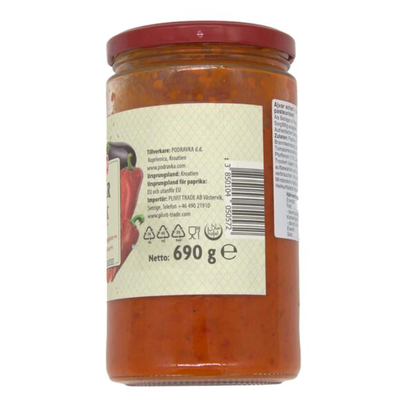 Podravka Ajvar Stark | Ajvar scharf – Gemüsezubereitung, pasteurisiert 690g - image 3 | Damas Markt