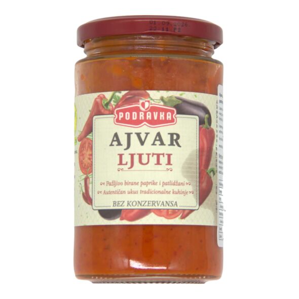 Podravka Ajvar Ljuti | Ajvar scharf – Gemüsezubereitung, pasteurisiert 350g - image 1 | Damas Markt | KulturCart