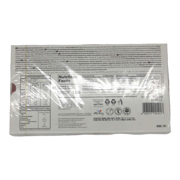 Turkish Delight with Double Pistachio & Pomegranate (350 g) - image 2 | Damas Markt | KulturCart