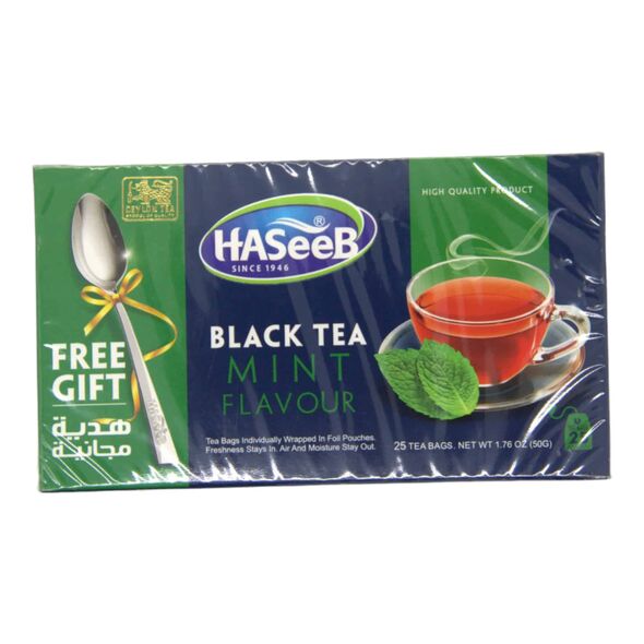 HaSeeB Black Tea Mint Flavour 25 Tea Bags (50g) - image 1 | Damas Markt | KulturCart