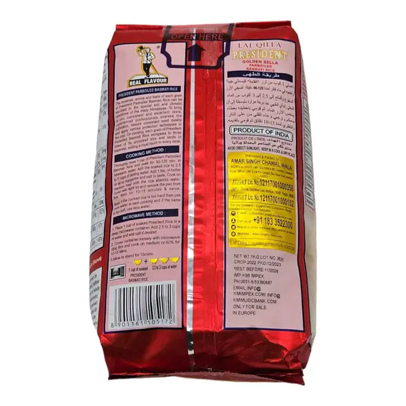 Lal Qilla President Golden Sella Parboiled Basmati Rice (1kg) - image 4 | Momjays Afro Markt | KulturCart