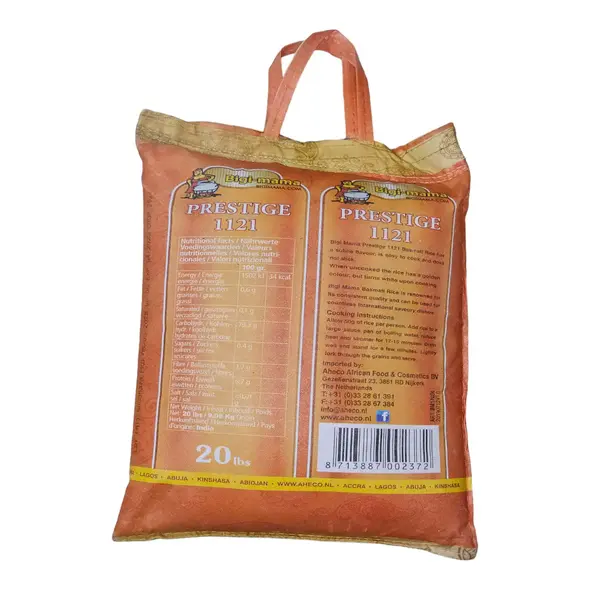 Bigi-mama Prestige 1121 Golden Sella Basmati Rice (10lbs) - image 2 | Momjays Afro Markt