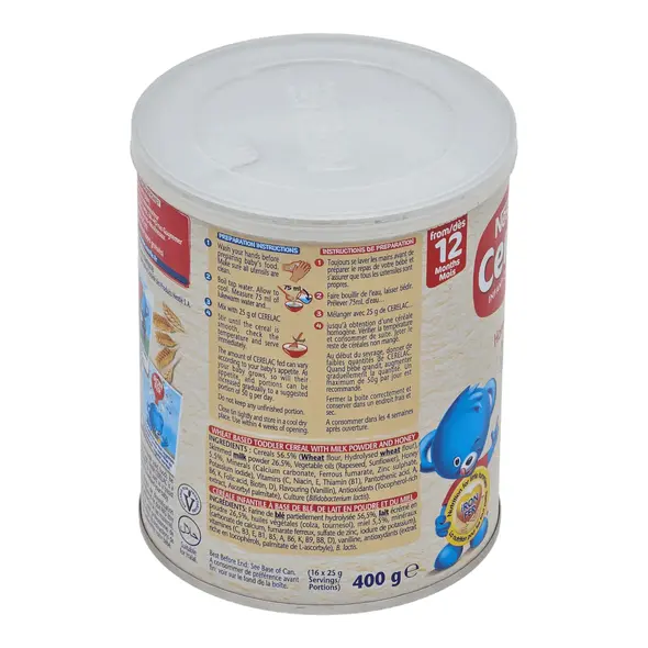 Nestle cerelac infant cereals with milk honey & wheat miel, ble (400g) - image 7 | OMOWEST AFRO INTERCONTINENTAL SHOP | KulturCart
