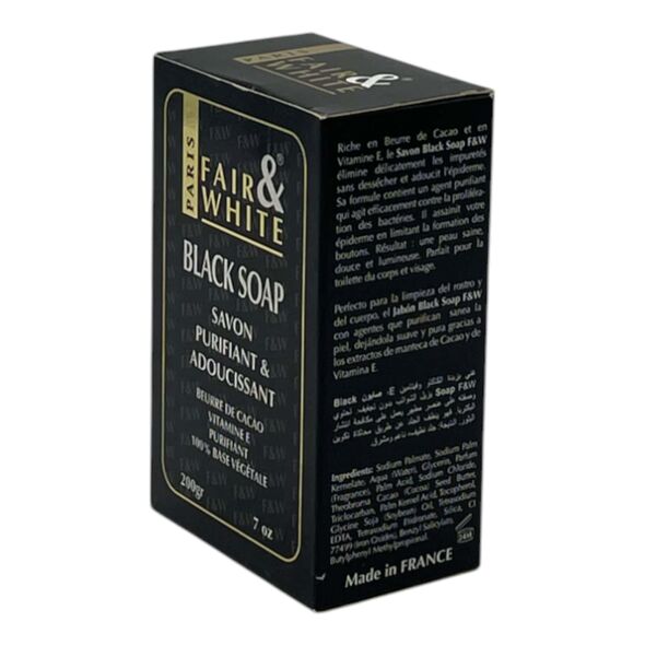 F&W Black Soap With Cocoa Butter, Vitamin E Authentic 7oz/200g - image 2 | Afro Center & Afro Cut Krefeld | KulturCart