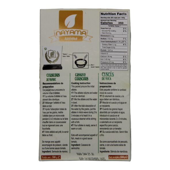 Nayama Attieke Cassava Couscous (500g) - image 4 | Afro Family Shop | KulturCart