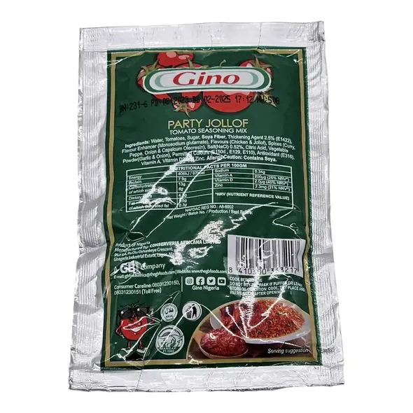 Gino Party Jollof Tomato Seasoning Mix (1pc) - image 4 | Momjays Afro Markt | KulturCart