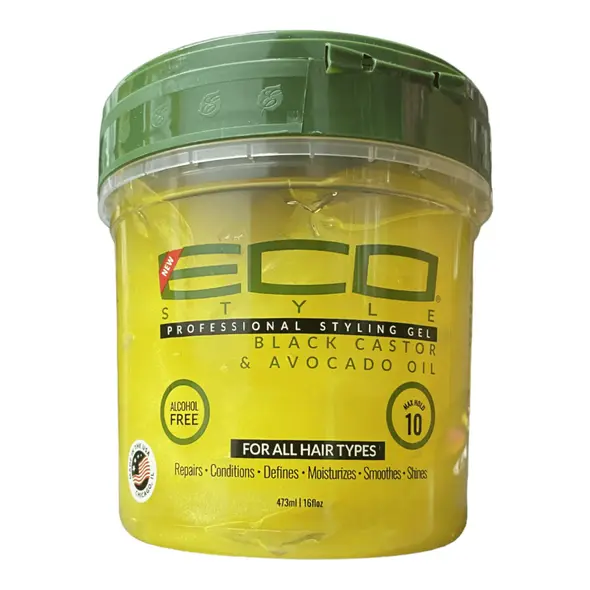 Eco style Professional styling gel Black castor & flaxseed oil (473ml) - image 1 | OMOWEST AFRO INTERCONTINENTAL SHOP | KulturCart